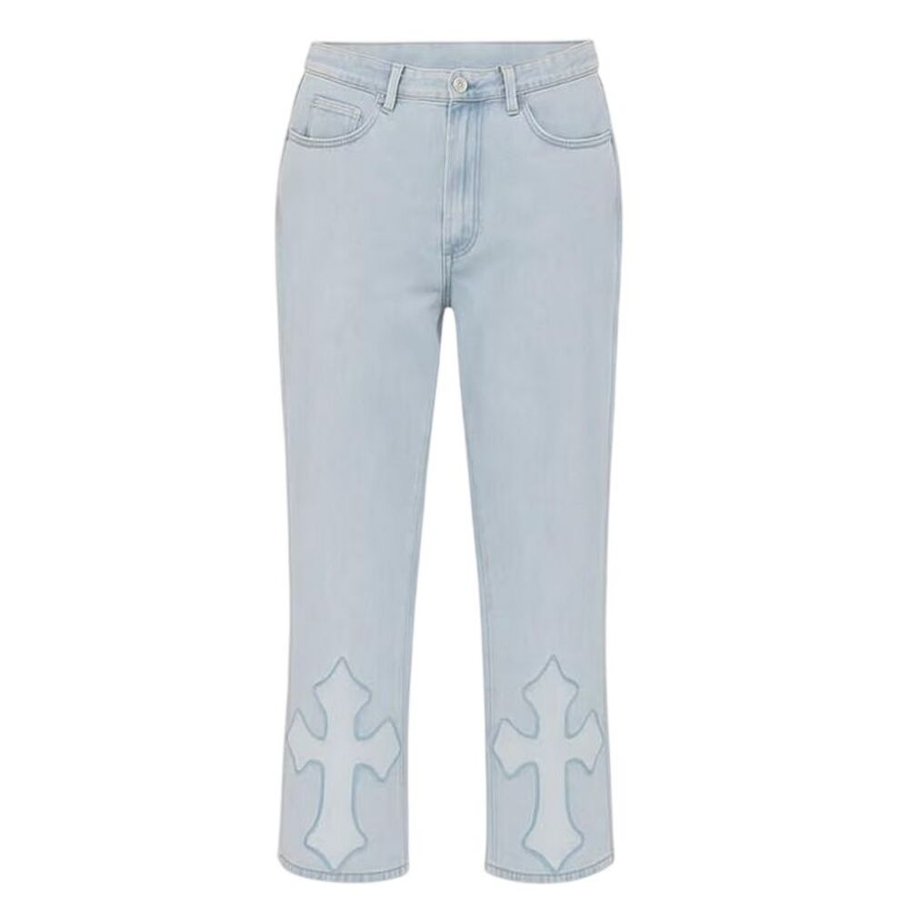 I Saw It First Womens/Ladies Embroidered Wide Leg Jeans / Blue